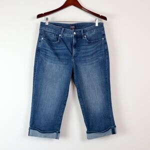 NYDJ Size 12 Petite Marilyn Straight Crop Jeans Mesquite Blue Wash